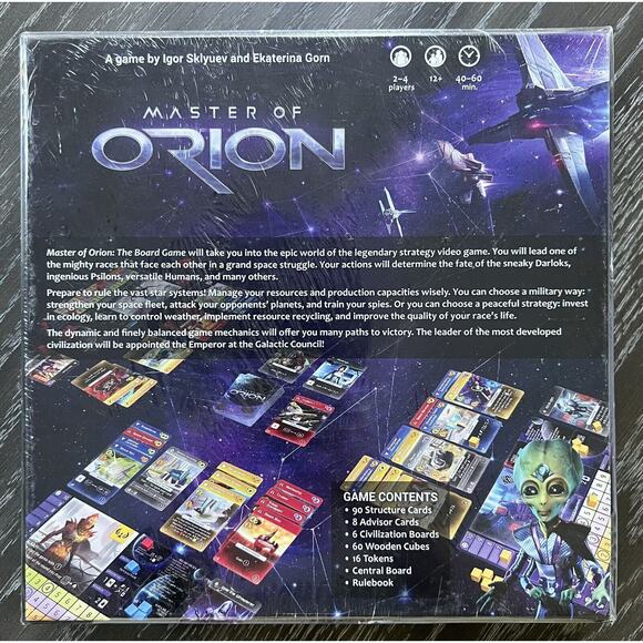 Master of Orion Board Game by Igor Sklyuev 2017 Hobby World, New and Sealed - Picture 2 of 9